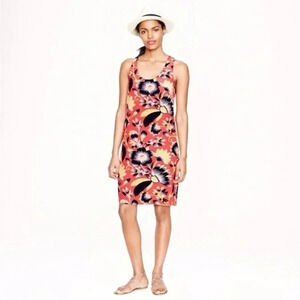 J.Crew Size 2 Sleeveless Twist Back Silk Dress In Hibiscus Floral